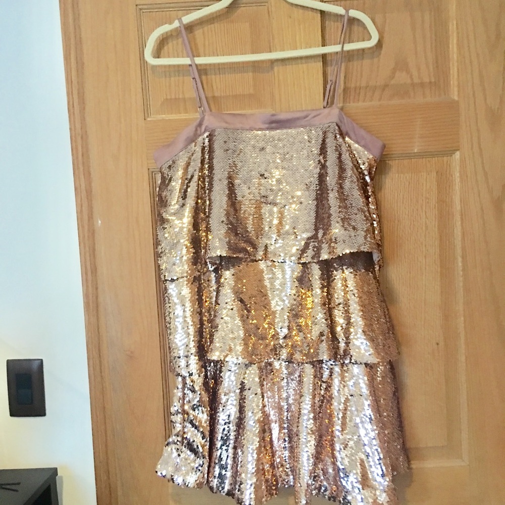 Rose gold sequin dress